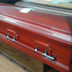 Here for my aunt’s viewing. I was searching for the Mens’ Room and stumbled onto the showroom. This is the mahogany coffin: $5700.